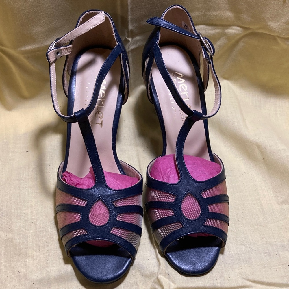 Next Women's Elegant Navy Blue Strappy Heels - Ballroom